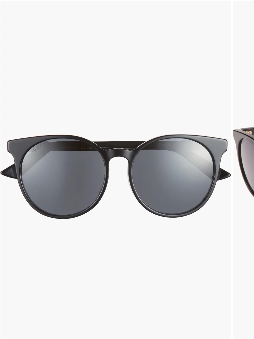 Gucci Black Round Women’s Sunglasses with Black Lenses